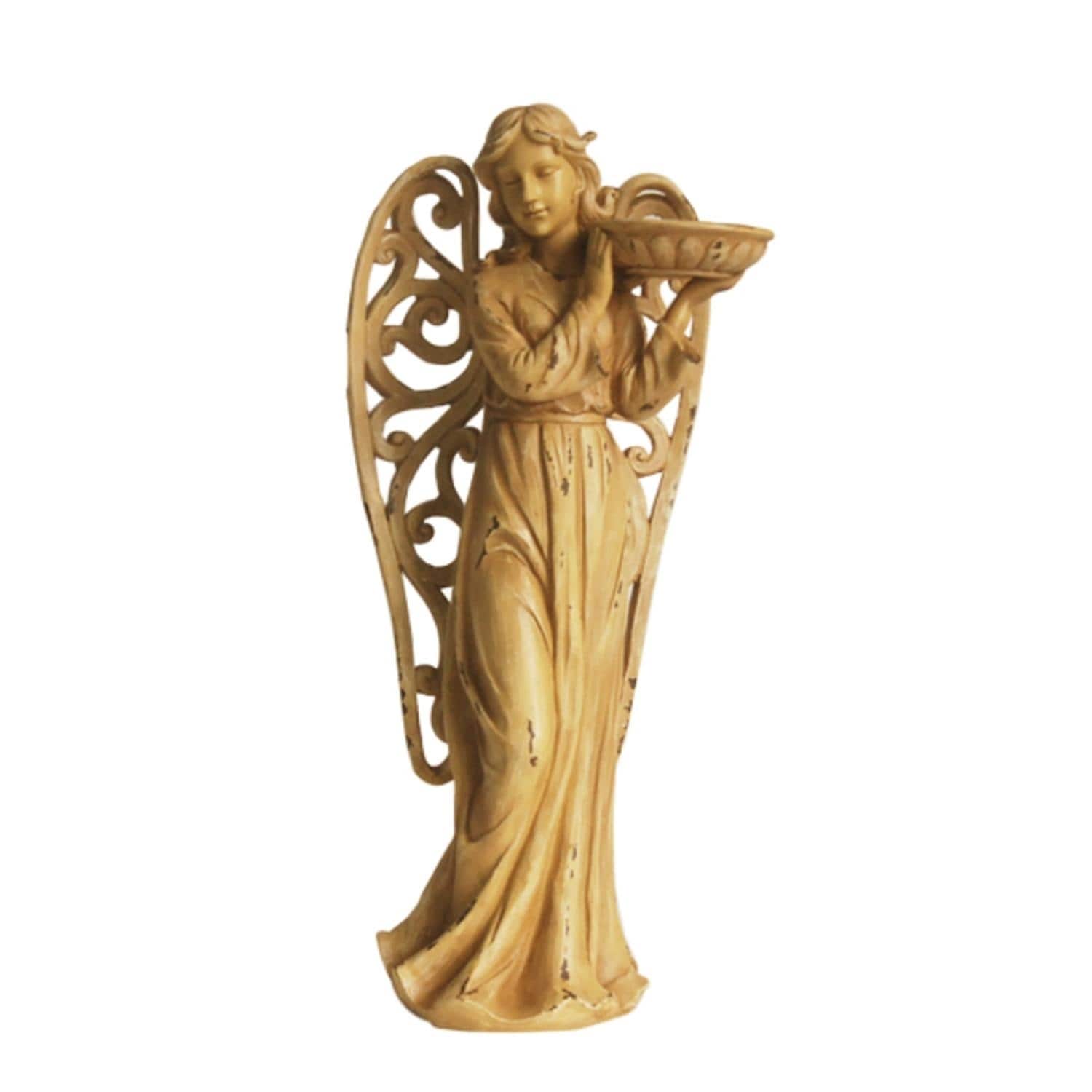 Northlight Tranquil Angel with Scrollwork Wings Outdoor Birdbath - image 2 of 2