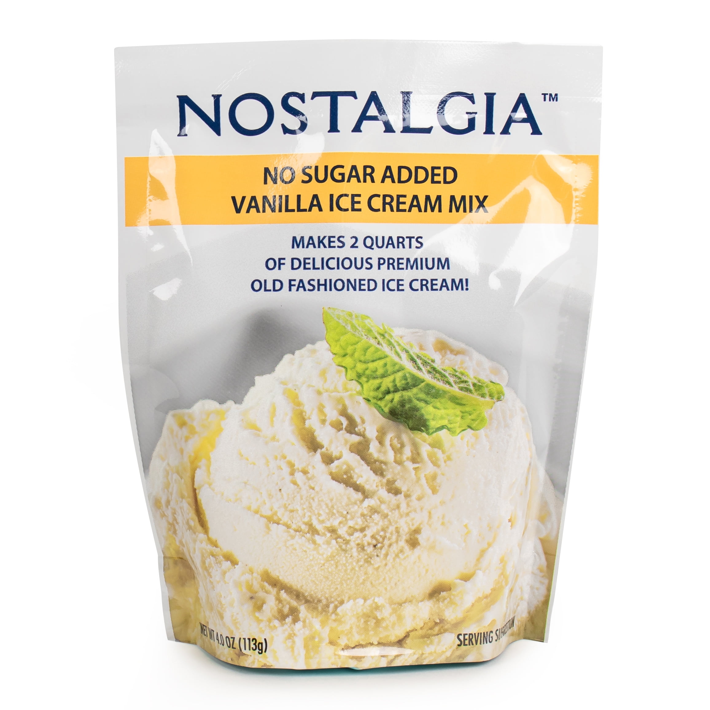 Nostalgia Ice Cream Mix. Set of 3 - Vanilla, Chocolate and Strawberry. Each  Pocket of 8 Oz Makes 2 Quarts of Delicious Premium Old Fashioned Ice