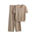thumbnail image 2 of Itsame Womens 2 Piece Sets, Long Sleeve Knitted Tops Long Pants Sweater Outfits Khaki Free Size, 2 of 4
