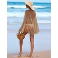 thumbnail image 2 of jinghuiyue Womens Summer Crochet Swimsuit Coverup Boat Neck Hollow Out Knit Sweater Tops Beach Vacation Clothes XXL, 2 of 7