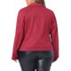 thumbnail image 3 of Chaqueta de mujer de talla grande Agnes Orinda, bomber de ante sintético, moto, biker, con cremallera, 4X, burdeos, 3 of 6