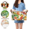 thumbnail image 5 of Yayeee Foldable Storage Basket for Shelves with Handles Set of 2 Waterproof Cloth Bins, Beige Leaves, 5 of 7