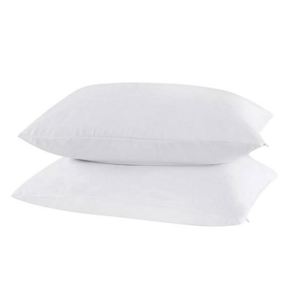 2 Pack Soft Knit Waterproof Zippered White Pillowcase Hypoallergenic Blocks Bed Bugs Dust Pillow Protector Case,20"*26"
