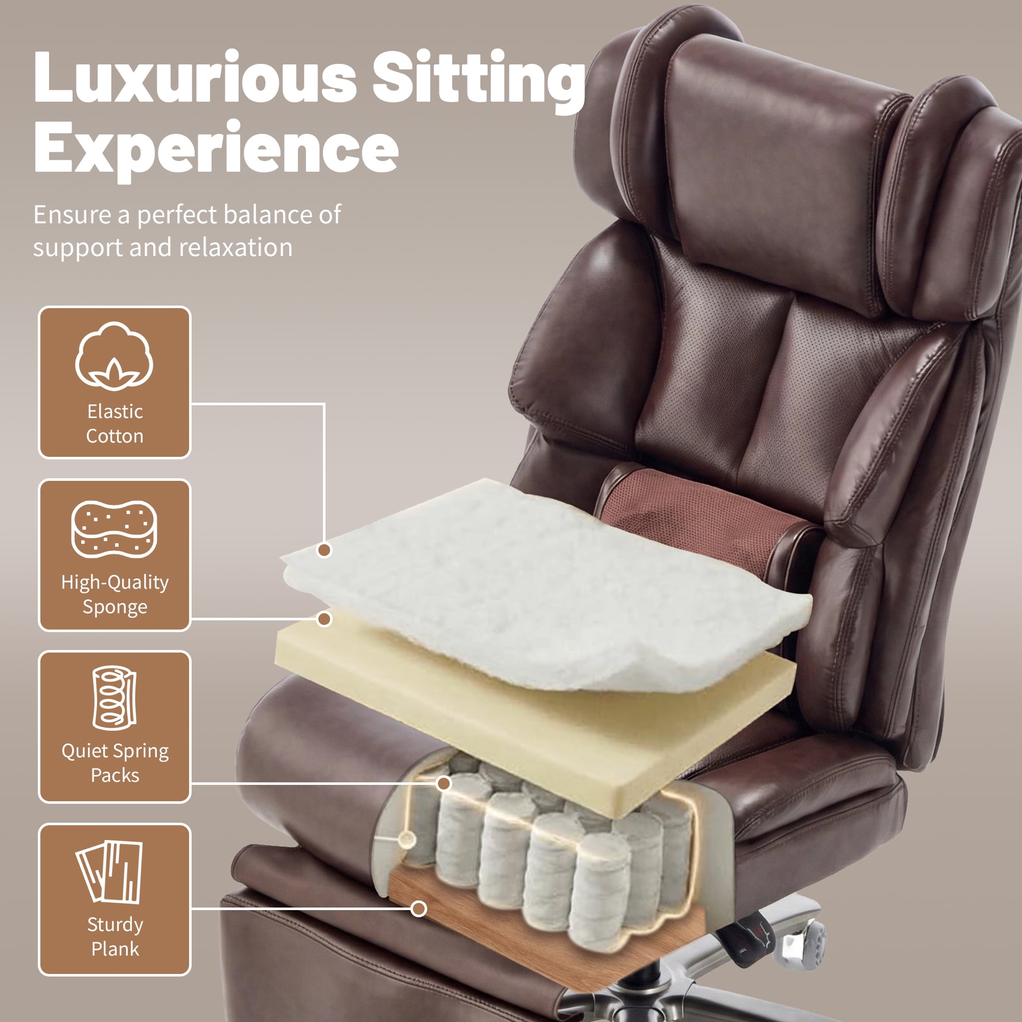 800lbs Big and Tall Massage Office Chair with Heat and Footrest, Heavy Duty Reclining Executive Desk Chair with 20-Point Massage, Extra Wide Seat Ergonomic Chair for Home Office