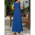 thumbnail image 4 of Mengpipi Womens Dresses Sleeveless Elegant Crew Neck A-Line Maxi Dresses S-XXL, 4 of 5