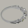 thumbnail image 4 of LBG British Made 18k White Gold Natural Peridot & Opal Womens Anniversary Ring - 33 size options - Size 6.5, 4 of 7