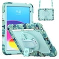 thumbnail image 2 of ELEHOLD Rugged Case for iPad 11th(A16) 2025/10th 2022, 360° Rotating Kickstand Hand Shoulder Strap Pencil Holder Built-in Screen Protector Full-Body Shockproof Protective Cover,Blue, 2 of 9