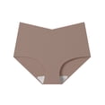 thumbnail image 2 of Women High Waisted Seamless High Cut Full Coverage Panties Soft Tummy Control Underwear Khaki 2XL, 2 of 4