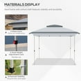 thumbnail image 3 of Patio Umbrellas Outsunny 12' x 12' Pop Up Canopy Tent with Netting and Carry Bag, Instant Sun Shelter with 137 sq.ft Shade, Tents for Parties, Height Adjustable, for Outdoor, Garden, Patio, Gray,Mark, 3 of 8