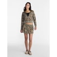 thumbnail image 2 of No Boundaries Pleated French Terry Mini Skort, Women's XXS-XXL, 2 of 5