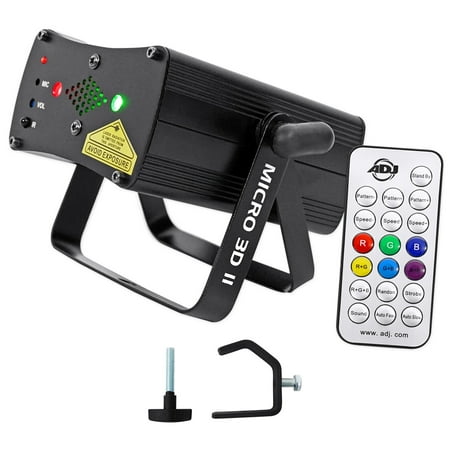 American Dj Connector - American DJ Micro 3D II Mini Red+Green Laser Club Stage FX Light+Clamp ADJ