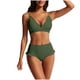 thumbnail image 2 of Tankini de moda para mujer, color sólido con cojín en el pecho y sin soporte de acero, traje de baño holgado con cordón dividido, traje de baño de dos piezas para mujer, trajes de baño tankini para mu, 2 of 6