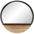 thumbnail image 1 of Meubles SEI Miroir Mural Rond avec Étagère Antique Noir/naturel, 1 of 8