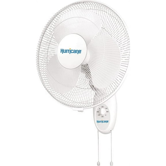 Open Box Hurricane 16" 90 Degree Oscillating 3 Speed Wall Mounted Fan, White