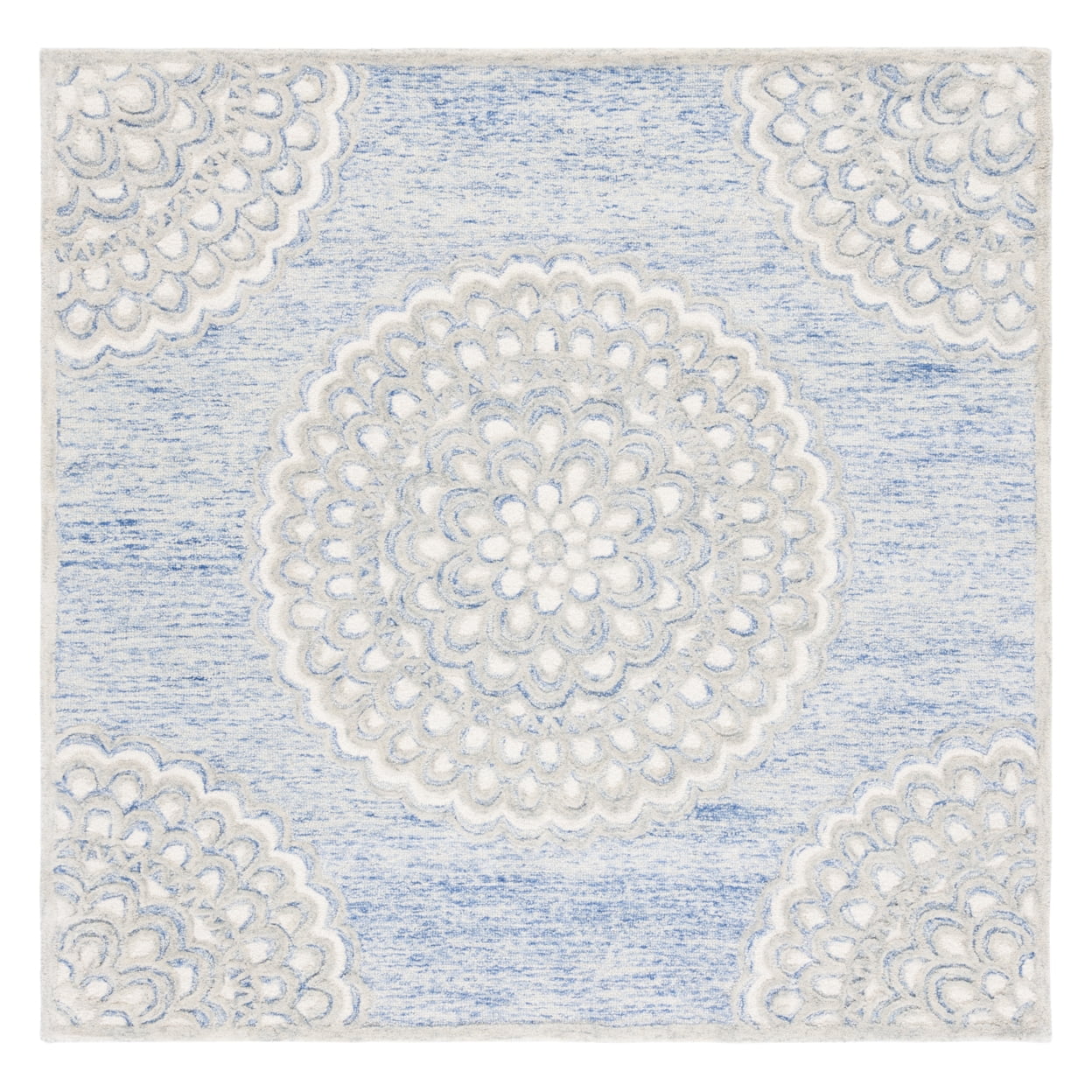 SAFAVIEH Metro Denholm Medallion Area Rug, Blue/Ivory, 4' x 6'