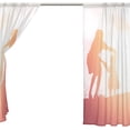 thumbnail image 4 of Floral Mather Daughter Walking Sunset Semi Sheer Curtains Window Voile Drapes Panels Treatment-55x78in for Living Room Bedroom Kids Room, 2 Pieces, 4 of 4