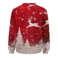 thumbnail image 5 of Womens Christmas Sweatshirts Fashion Xmas Printed Crewneck Long Sleeve Blouses Fall Casual Loose Fit Pullover Tops Red 7 XXL, 5 of 5