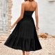 thumbnail image 5 of Vestido largo elegante para mujer, color sólido, para mujer, con hombros descubiertos, cuello oblicuo, atuendo diario FLhrweasw Para estrenar, 5 of 9