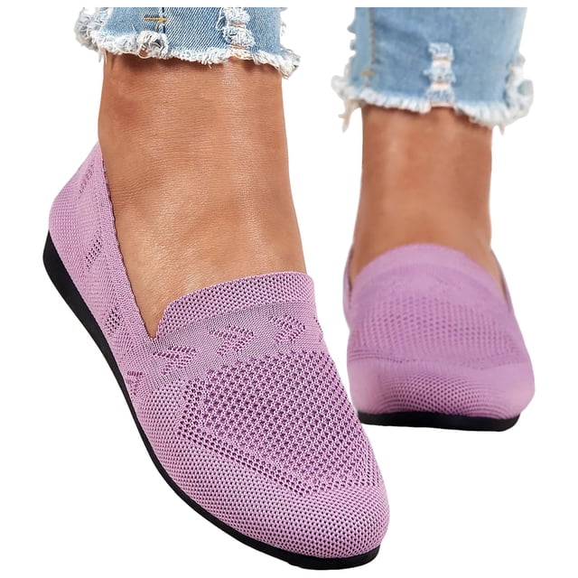 Chaussures Décontractées pour Femmes Mocassins Mode Respirants Mocassins à Enfiler Chaussures de Marche Confortables