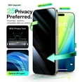 thumbnail image 6 of [2+2 Pack]AMAGA For iPhone 15 Pro Screen Protector, HD and Privacy Tempered Glass Screen Protector with Camera Lens Protector [9H Hardness] Sensor Protection,Case Friendly Tempered Glass Film, 6 of 6