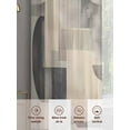 thumbnail image 6 of Abstract Sheer Curtains for Living Room Bedroom, Light-filtering Sheer Curtain, Vintage Beige Black Geometric Modern Contemporary Rod Pocket Voile Window Treatment Drapes, 52’’Wx96’’L, 2 Panels Set, 6 of 7