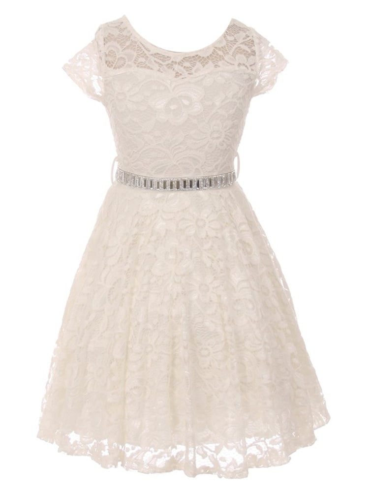 girls white skater dress