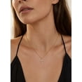 thumbnail image 4 of FindChic Dainty Cross Necklace for Women, 14K Gold Plated Cubic Zirconia Small Cross Faith Pendant Necklaces Religious Jewelry Gift, 18" + 2", 4 of 10