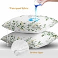 thumbnail image 4 of Sage Green Eucalyptus Leaves Throw Pillow Covers 16x16 Inch Set of 2, Farmhouse Botanical Watercolor Waterproof Outdoor Pillow Covers, Decorative Cushion Pillowcases for Couch, Sofa, Bed, Patio, 4 of 9