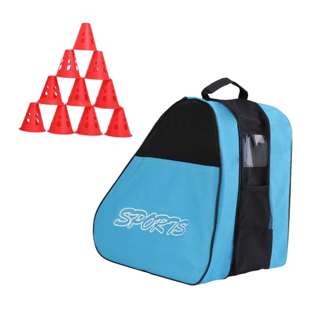 Bolsa para patinaje sobre ruedas, resistente al hielo, para adultos y niños, de tela Oxford para exteriores. Azul