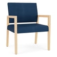 thumbnail image 1 of Pemberly Row Waiting Reception Wide Guest Chair Wood Frame in Blue, 1 of 5