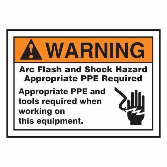 Accuform Label,5x7,Warning Arc Flash and, LELC316 LELC316