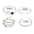 thumbnail image 5 of Hyasfey 4 Pcs/Set Women Bracelet Set Marble Opening Adjustable Length Alloy Lobster Clip Retro Hollow Chain Lady Bangle Set Wrist Prom Daily Jewelry, 5 of 7