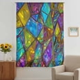 thumbnail image 2 of Stained Glass Sheer Curtains 63 Inches Long, Vintage Abstarct Geometric Pattern Art Light Filering Curtains, Breathable Simi Curtain Privacy Drapes for Living Room Lightweight Window Treatment, 2 of 8