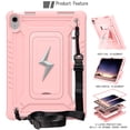 thumbnail image 4 of Allytechgroup Heavy Duty Shockproof Case for Apple iPad A16 11th Generation 11" 2025 & iPad 10th Generation 10.9" 2022, Tablet Case with Kickstand, Pencil Holder, Strap Kids Friendly Cover,Rosegold, 4 of 8