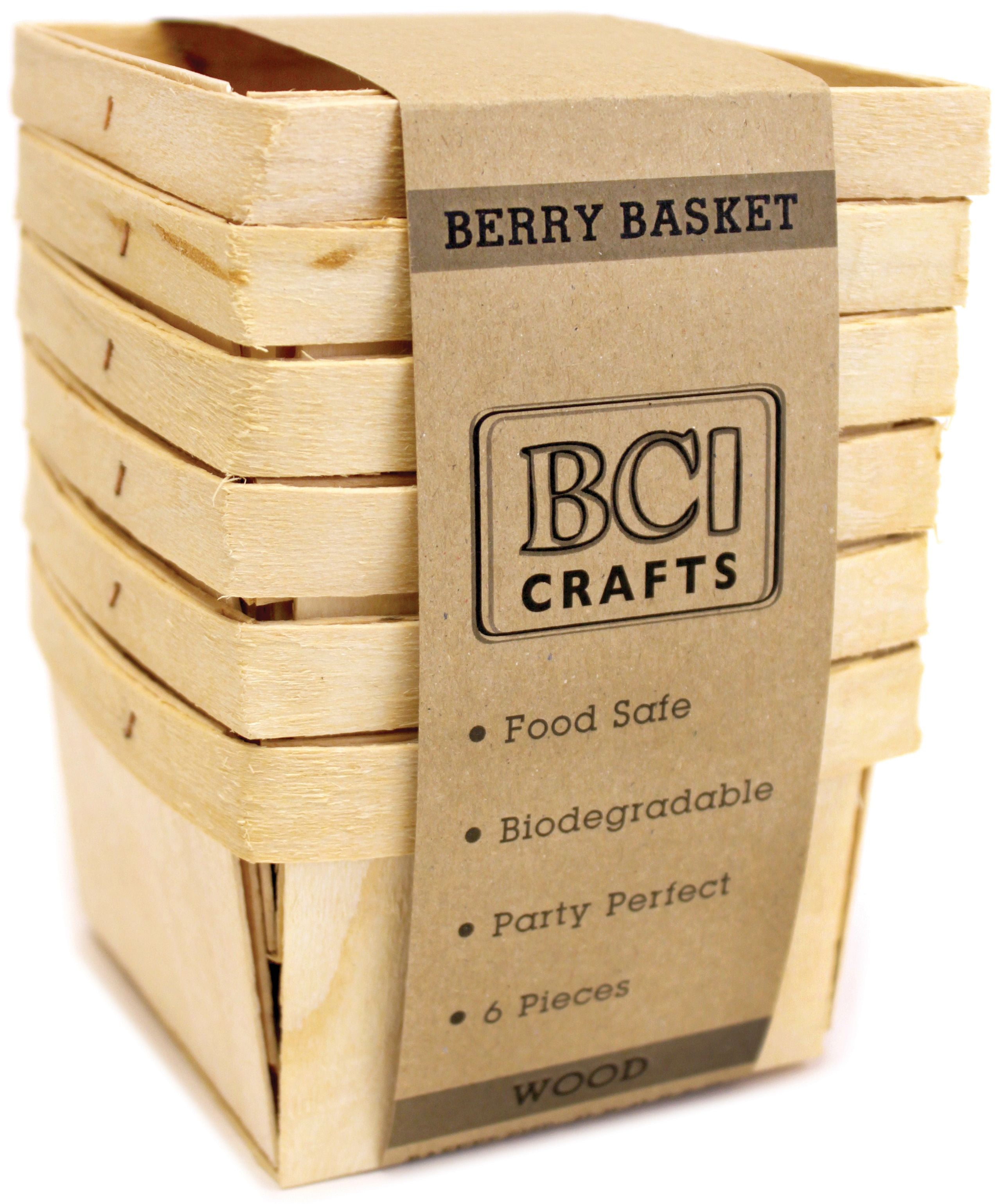 Berry Basket 6/PkgWood