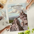 thumbnail image 3 of Lantern Press 1000 Piece Jigsaw Puzzle, Shenandoah National Park, Virginia, Painterly National Park Series, 3 of 5