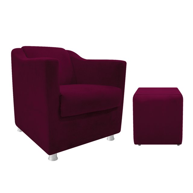 Set de puff y sillón Tilla B - Vino WEIK Tilla