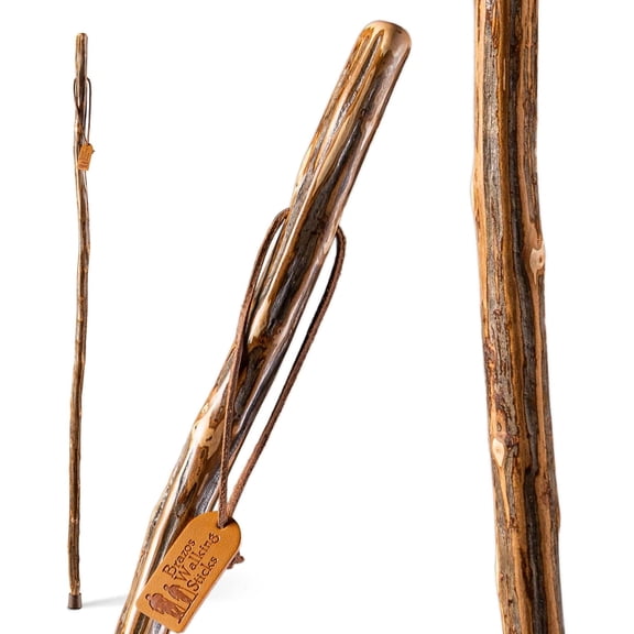 Brazos Rustic Wood Walking Stick, Ironwood, Traditional Style Handle, for Men & Women, , 48"