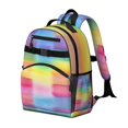 thumbnail image 2 of Colorful Watercolor Stripe Pattern Backpack for School,Cute School Bag,Schoolbag with Adjustable Shoulder Straps & Padded Back,15.25"x11.5"x5.25", 2 of 5