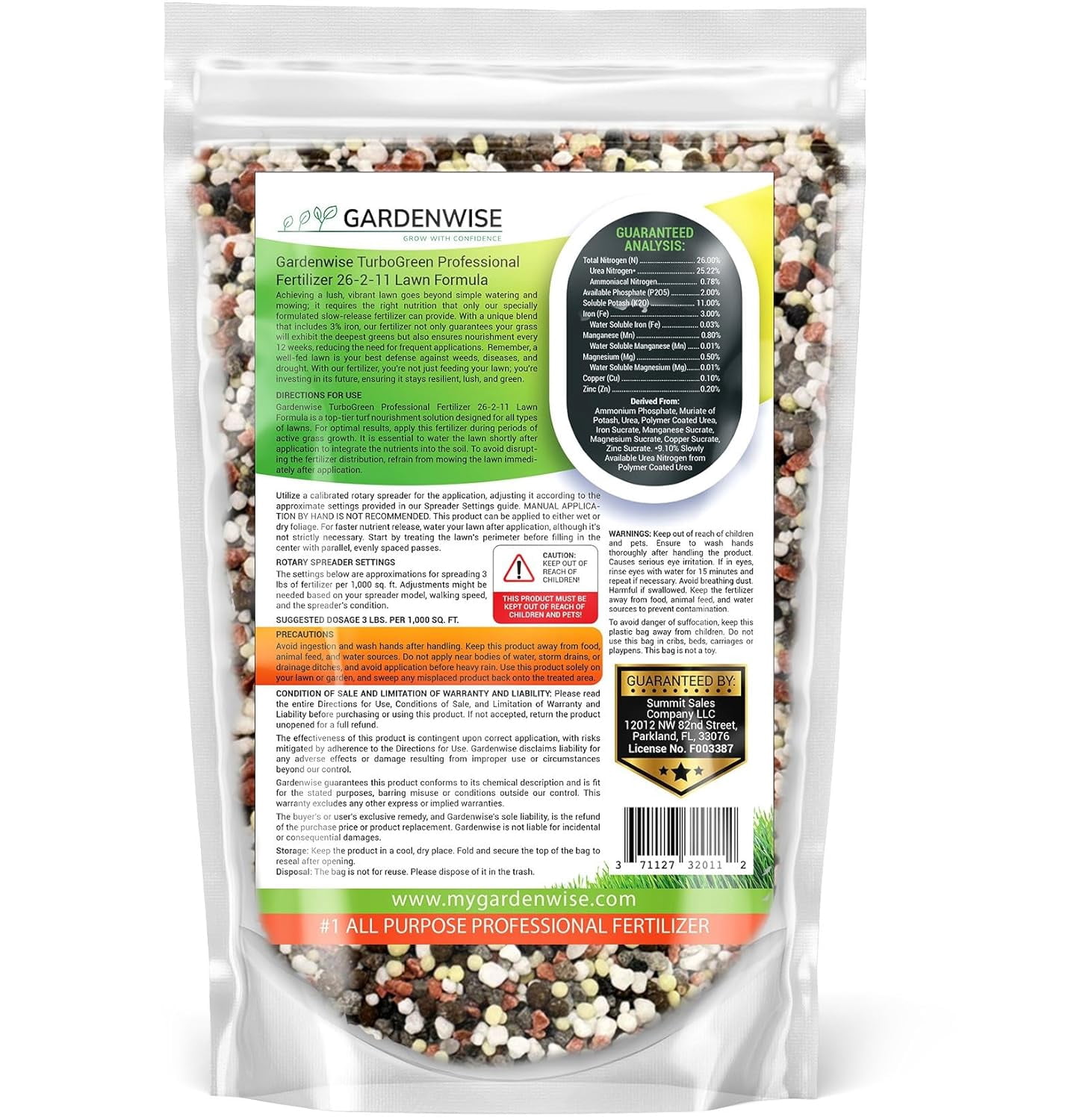 Premium Lawn Fertilizer with Iron - Advanced Nitrogen & Iron-Rich Formula for Growth | Eco-Friendly Grass Fertilizer for Spring & All | Slow-Release (4 QUARTS)