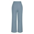 thumbnail image 2 of Patlollav Womens Casual Wide Leg Pants High Waisted Button Down Straight Long Trousers Palazzo Pants, 2 of 6