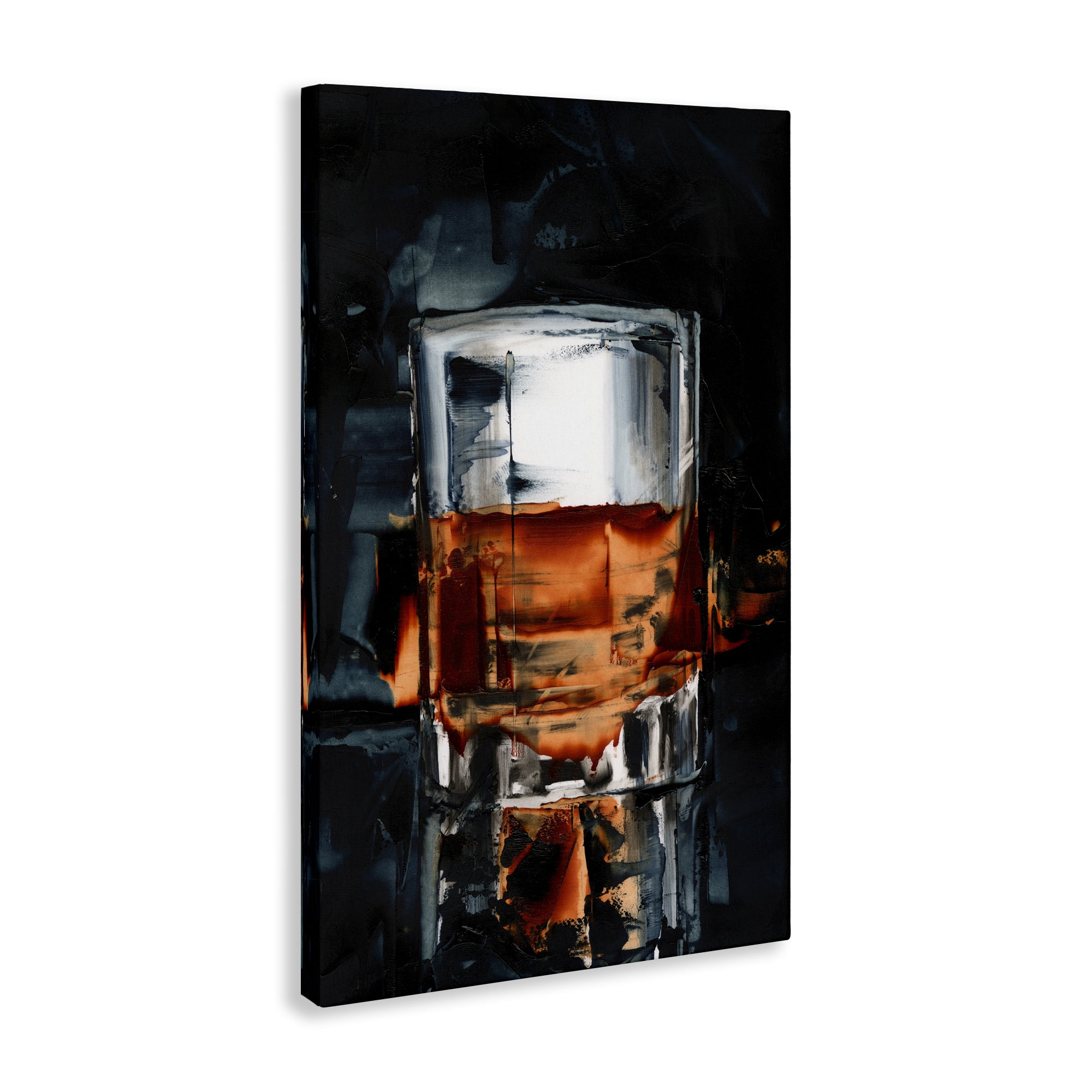 Stupell Industries Whiskey On Rocks Food & Beverage Painting Wrapped Canvas Art Print Wall Art, 20 x 30