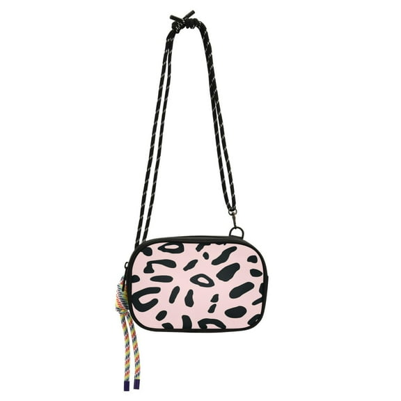 Stylish Crossbody Phone Bag Purse Handbags Adjustable Strap, Compact Design for Essentials Creamy Pink Leopard Print