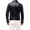 thumbnail image 2 of Men's Genuine Black Lambskin Leather Jacket Biker Soft Stylish Motorcycle Jacket A543, 2 of 3