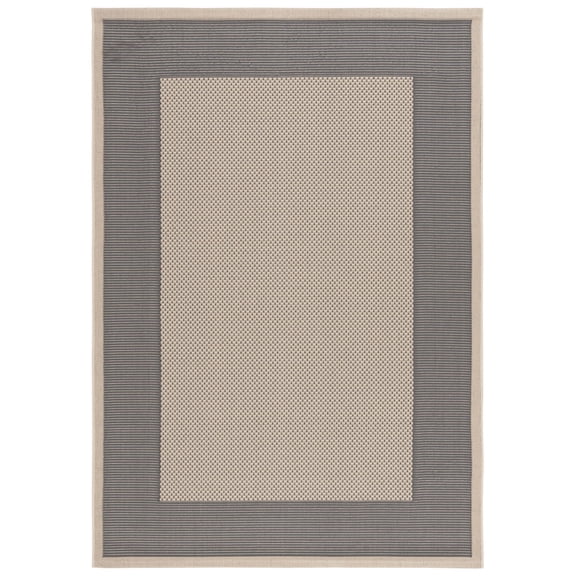 Safavieh Courtyard Justine Bordered Indoor/Outdoor Area Rug, Gray/Cream, 5'3" x 7'7"