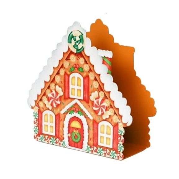 MOMOJIA Seasonal Napkin Holder Rack Gingerbreads House Festival Dining Table Ornament
