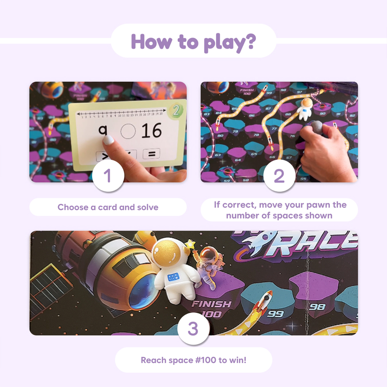 The Fidget Game Rocket Race Number Sense & Place Value Board Game