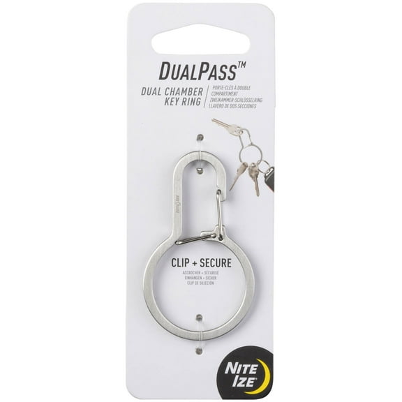 Nite Ize DualPass Stainless Steel Silver Dual Chamber Key Ring 1-Count
