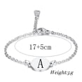 thumbnail image 2 of PAURO Initial Oval Bracelets for Women Name Letter K Alphabet C Silver Plated Stainless Steel Personalized Statement Simple Elegant Jewelry Silver Letter A, 2 of 3