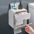 thumbnail image 2 of Soporte para papel higiénico, caja para baño, resistente al agua, caja para guardar pañuelos, sin perforaciones, para cocina y baño, 2 of 5